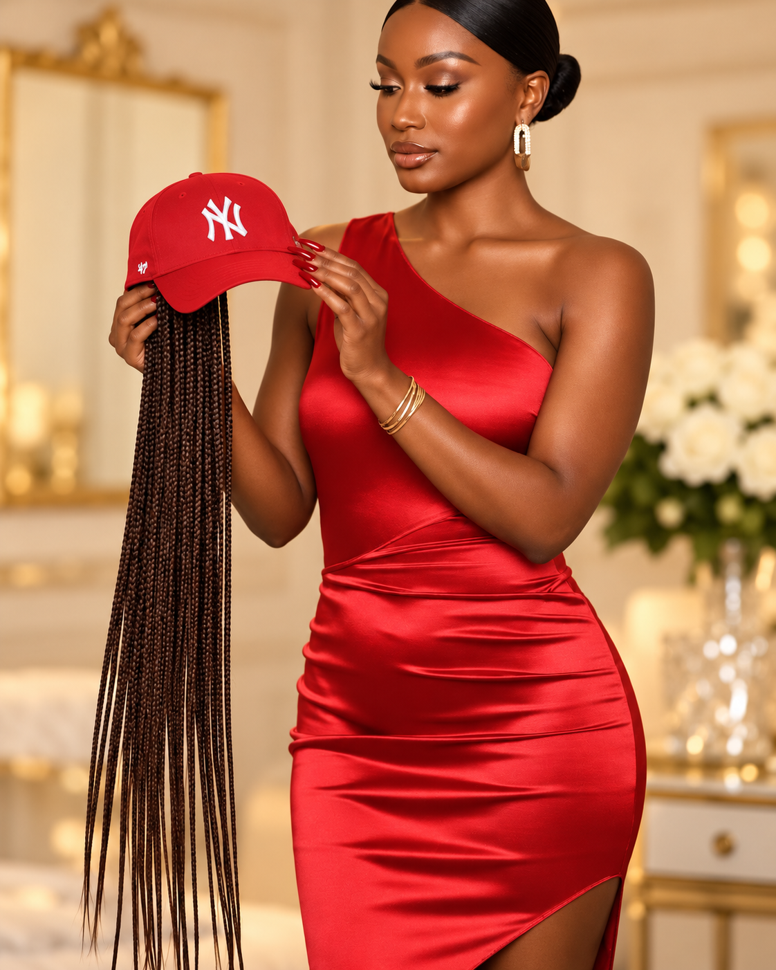 Crowned & Braided™ Ruby Red Braid Hat